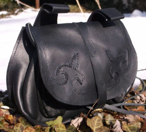 Fleur de Lis Pouch with Pouchlets Black